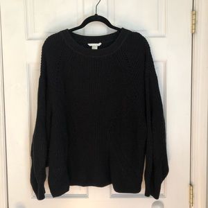 Black heavy knit sweater